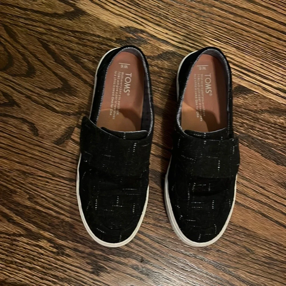 Toms Altair black dotted wool suede shoes - Picture 1 of 4
